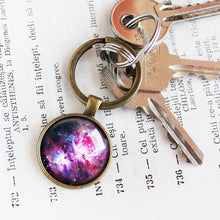 Load image into Gallery viewer, Purple Nebula Galaxy Keychain - 11pixeli
