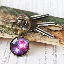 Load image into Gallery viewer, Purple Nebula Galaxy Keychain - 11pixeli
