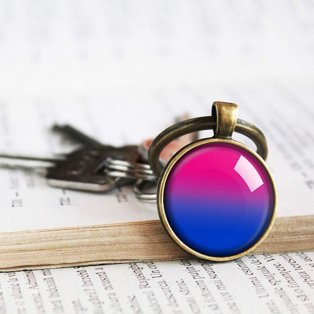 Bisexual Pride Colors Keychain - 11pixeli