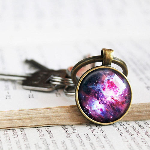 Purple Nebula Galaxy Keychain - 11pixeli
