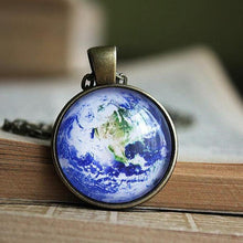 Load image into Gallery viewer, Earth Pendant - Earth Jewelry - Globe Necklace - Earth necklace - Planet Earth - Planet Necklace - Galaxy Necklace
