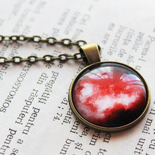 Load image into Gallery viewer, Black Red Galaxy Stud Pendant - Galaxy Necklace - Space Nebula Jewelry
