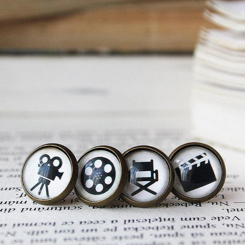 Movie Camera clapperboard Director's Chair Film Roll Actor Director Earrings Gift - 11pixeli