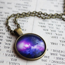 Load image into Gallery viewer, Purple Galaxy Necklace - Space Stud Pendant - Universe Jewelry - Galaxy Necklace - Space Necklace - Purple Pendant Galaxy Universe
